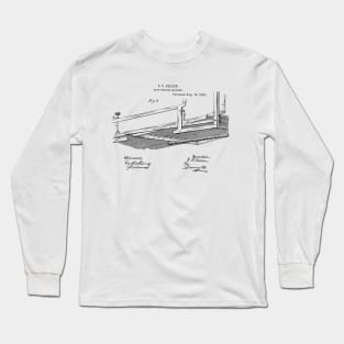 Type Writing Machine Vintage Patent Hand Drawing Long Sleeve T-Shirt